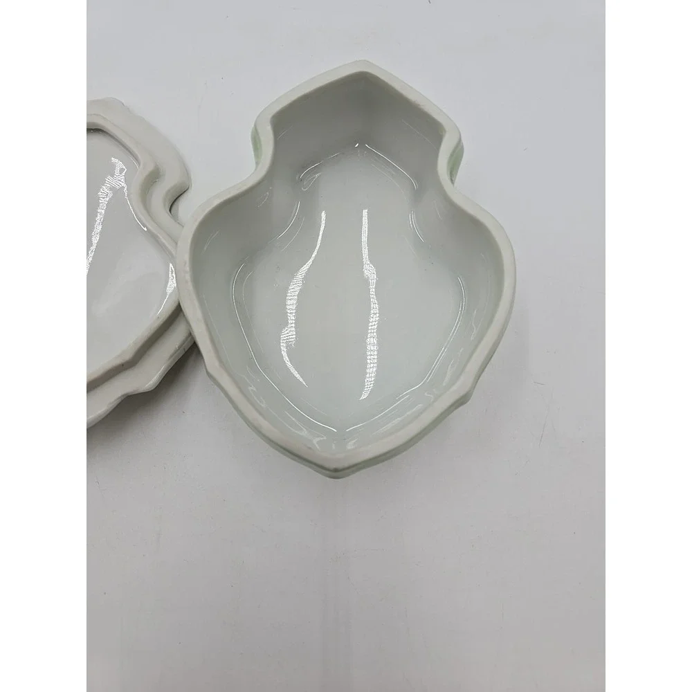 Vintage Limoges China Daisy Trinket Dish Spoon Green Gold Cottagecore Floral 🌼